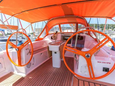 Cockpit of Star, a Elan Impression 45 sailboat at Split, Croatia
