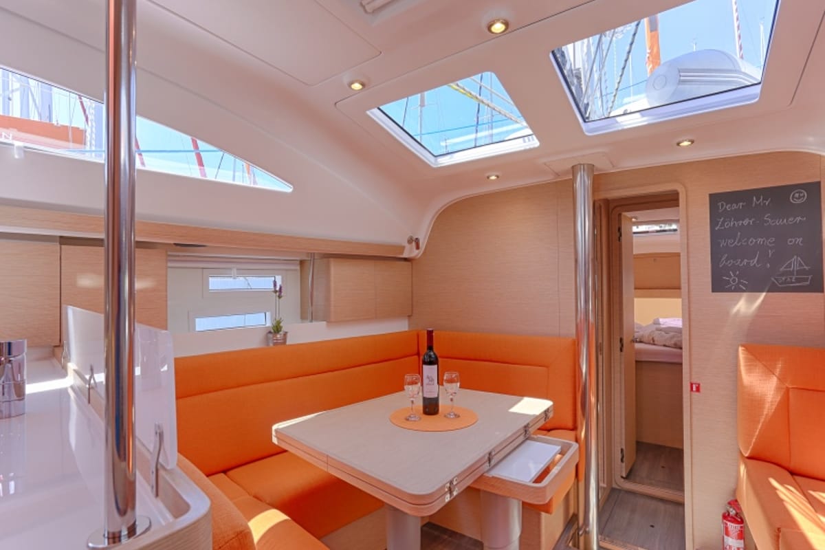 Salon of Star, a Elan Impression 45 sailboat at Split, Croatia