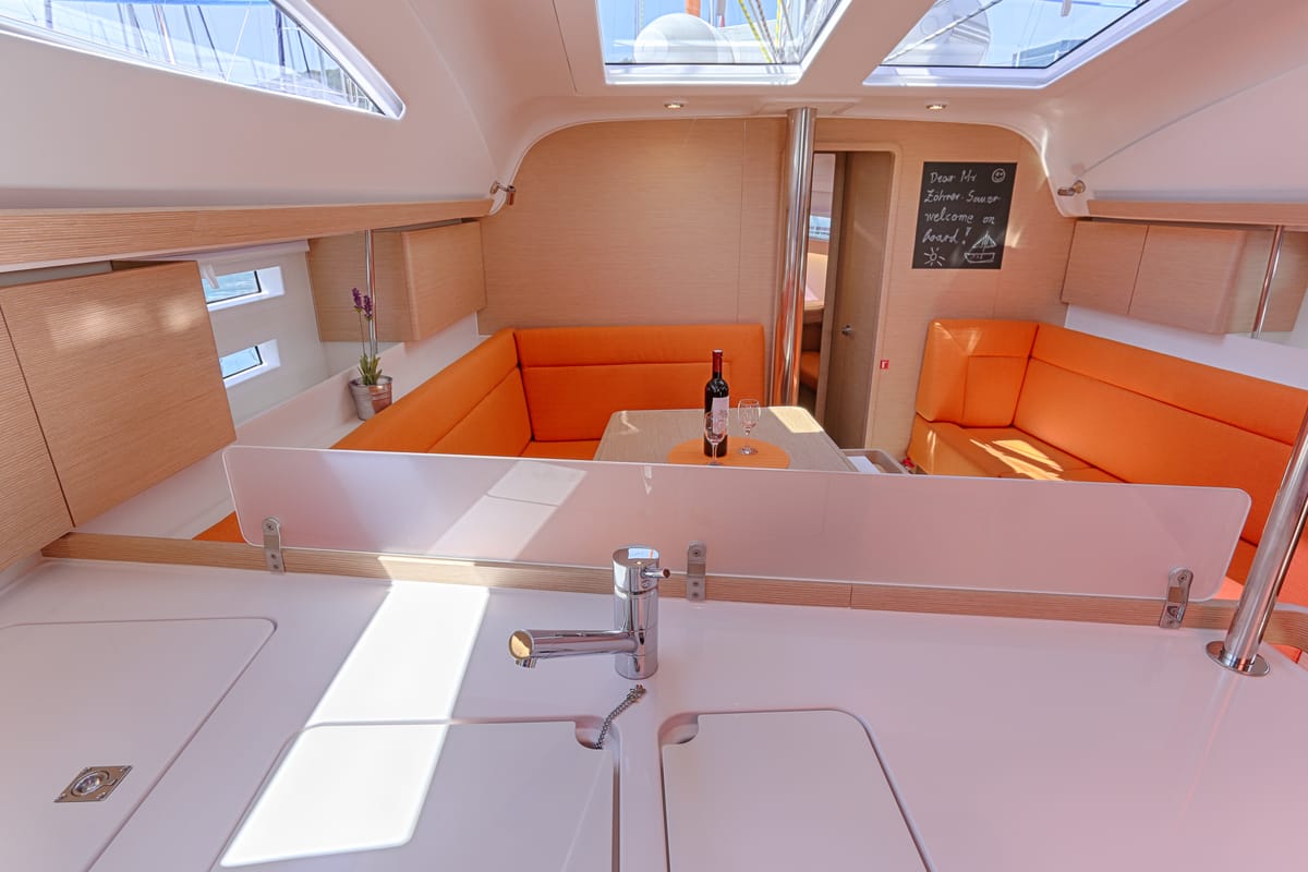 Galley of Star, a Elan Impression 45 sailboat at Split, Croatia