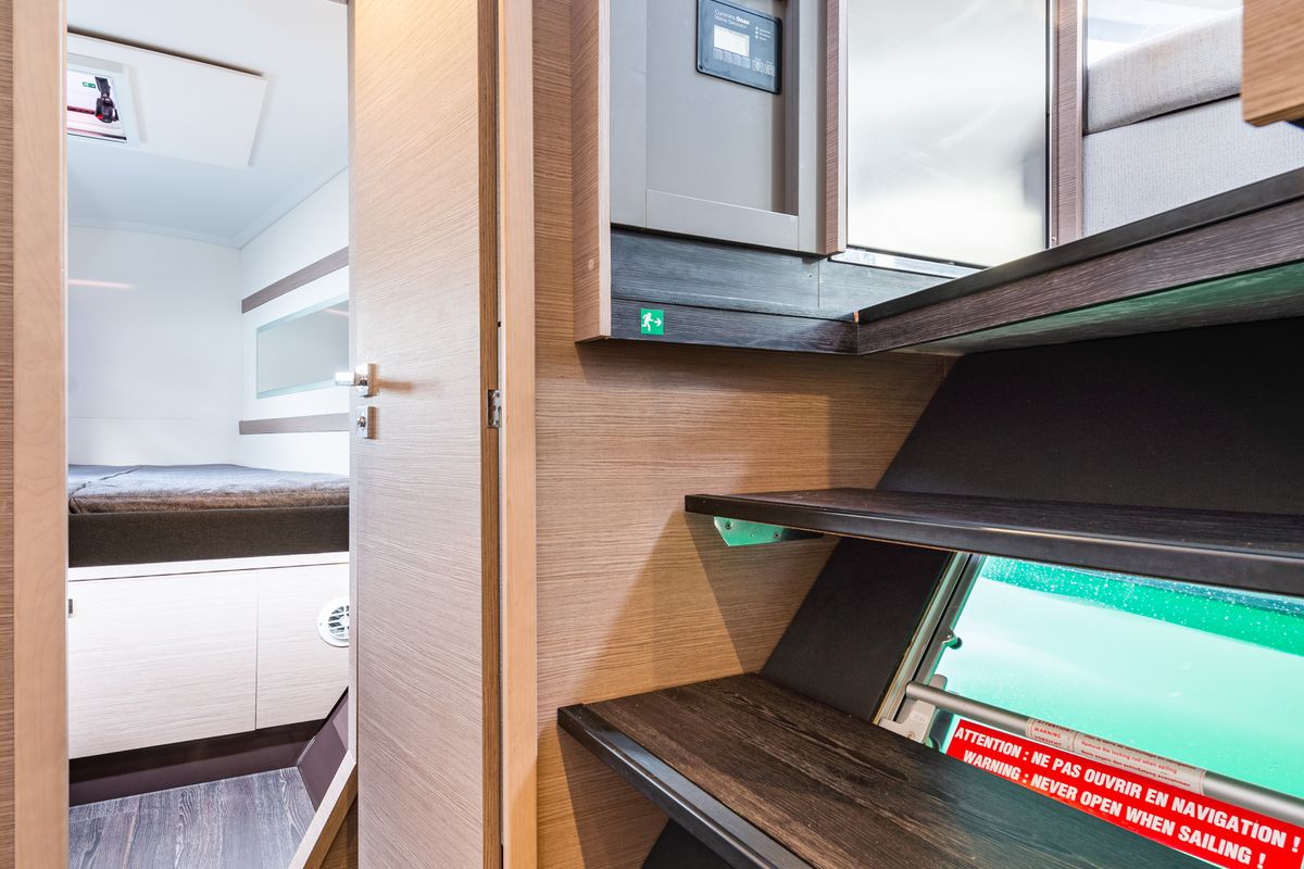 Cabin on Rih, a Fountaine Pajot Isla 40 catamaran at Municipal Unit of Lefkada, Greece