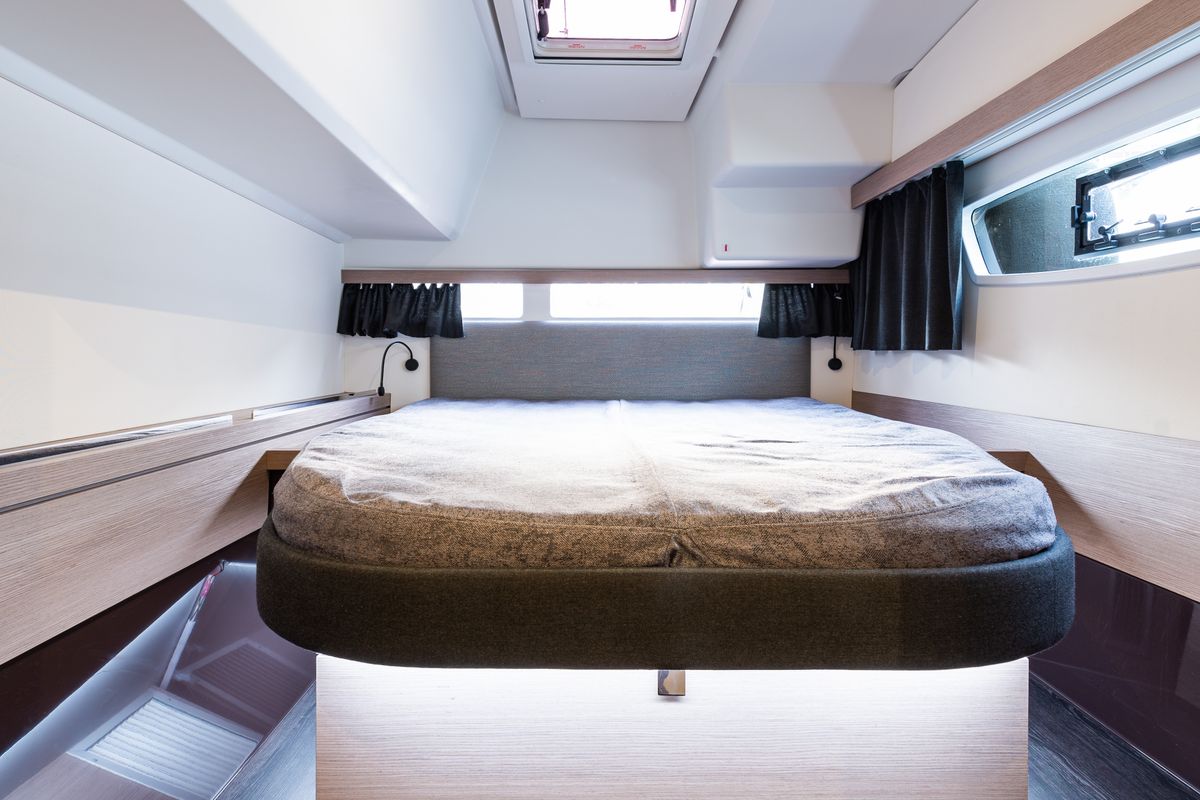 Cabin on Rih, a Fountaine Pajot Isla 40 catamaran at Municipal Unit of Lefkada, Greece