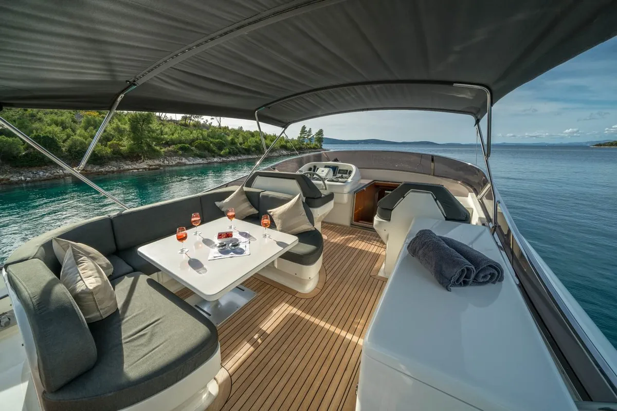 Deck of Jantar, a Maiora - Fipa Group Maiora 20S yacht at Split, Croatia