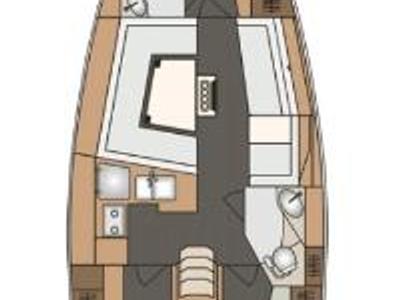 Floor plan of Fides, a Elan Impression 40 sailboat at Grad Pula, Croatia