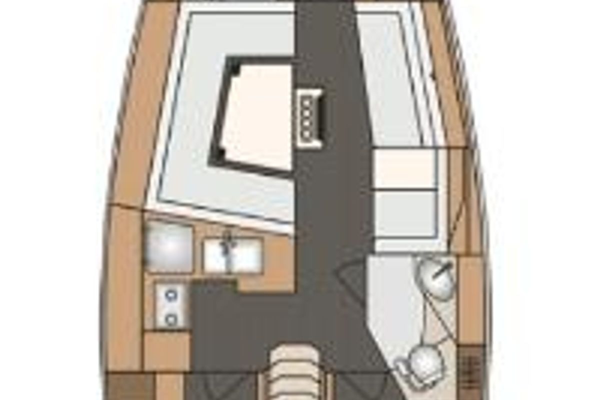 Floor plan of Fides, a Elan Impression 40 sailboat at Grad Pula, Croatia