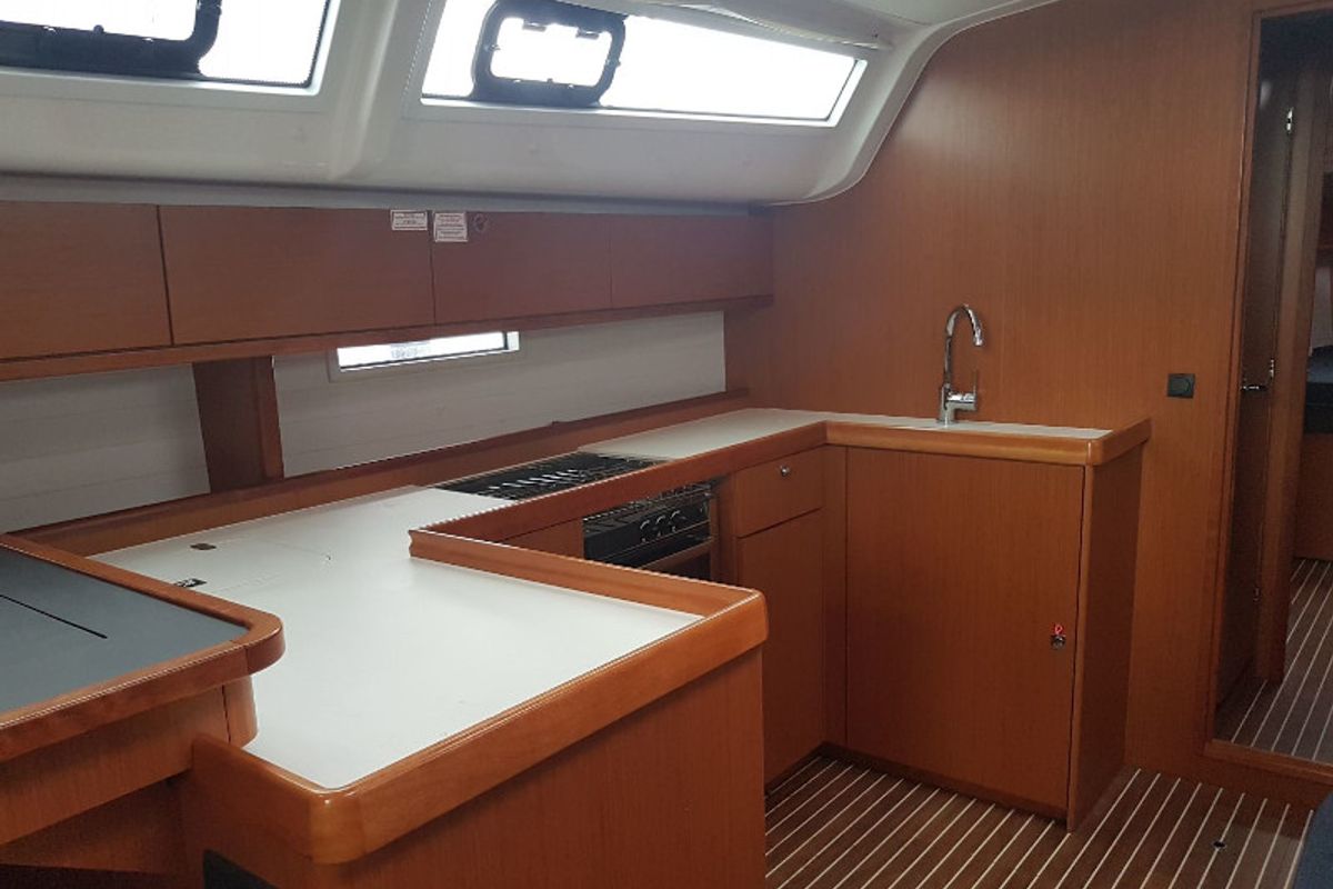 Galley of Nora, a Bavaria Cruiser 51 sailboat at Palermo, Italy