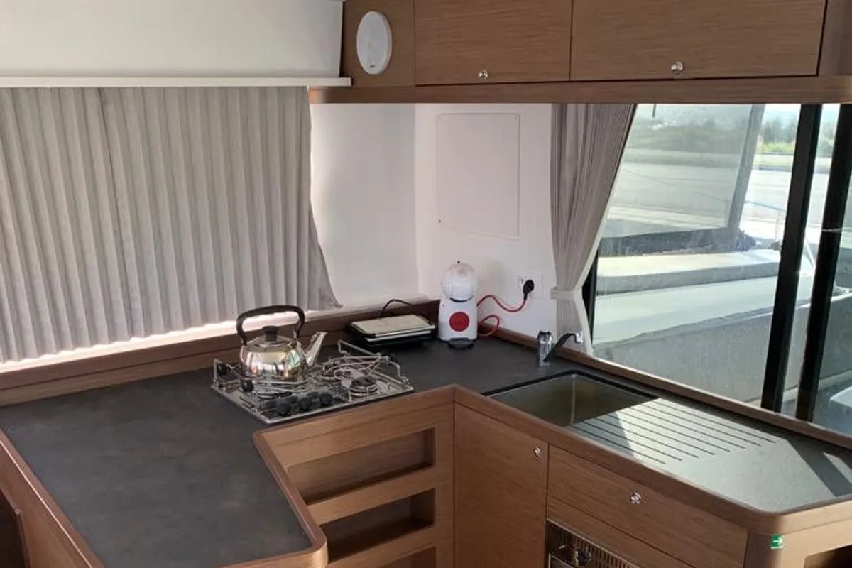 Galley of KARMA, a Lagoon 42 catamaran at Municipal Unit of Lefkada, Greece