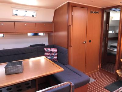 Salon of Juniper, a Bavaria 50 Cruiser sailboat at Municipal Unit of Lefkada, Greece