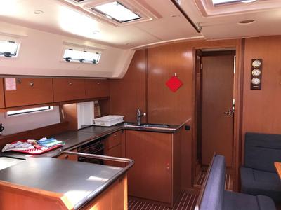 Galley of Juniper, a Bavaria 50 Cruiser sailboat at Municipal Unit of Lefkada, Greece