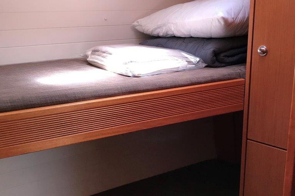 Cabin on Juniper, a Bavaria 50 Cruiser sailboat at Municipal Unit of Lefkada, Greece