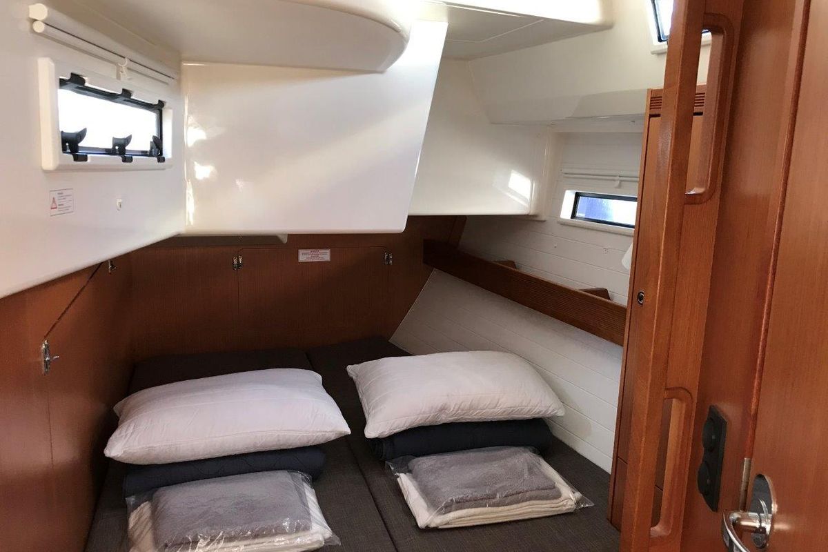 Cabin on Juniper, a Bavaria 50 Cruiser sailboat at Municipal Unit of Lefkada, Greece
