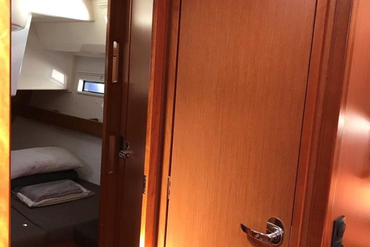 Cabin on Juniper, a Bavaria 50 Cruiser sailboat at Municipal Unit of Lefkada, Greece