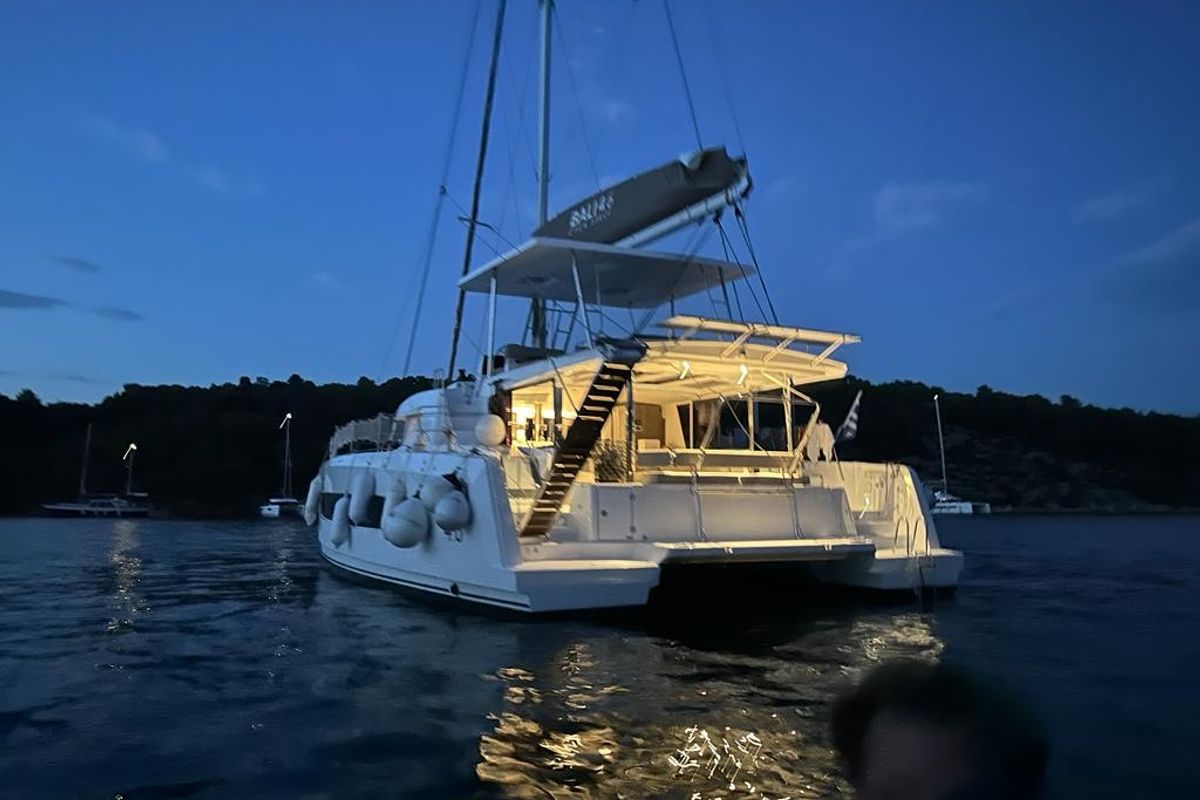 Exterior view of Star Velvet (A/C, Generator, Water Maker, dishwasher), a Bali 4.6 catamaran at Athens, Greece