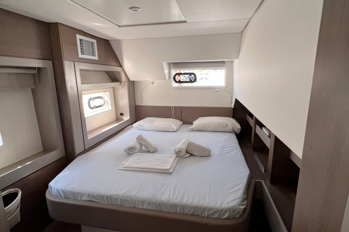 Cabin on Star Velvet (A/C, Generator, Water Maker, dishwasher), a Bali 4.6 catamaran at Athens, Greece