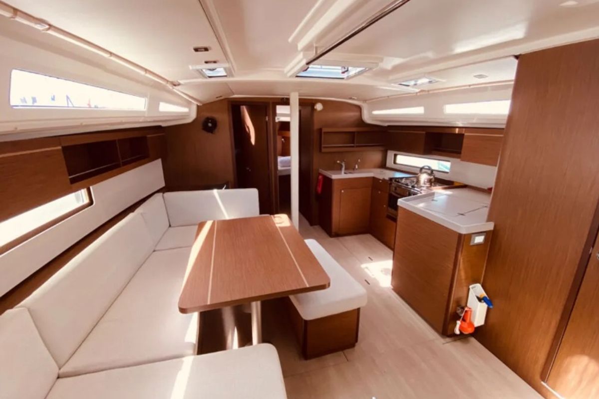 Salon of Yello, a Beneteau Oceanis 40.1 sailboat at Municipal Unit of Lefkada, Greece