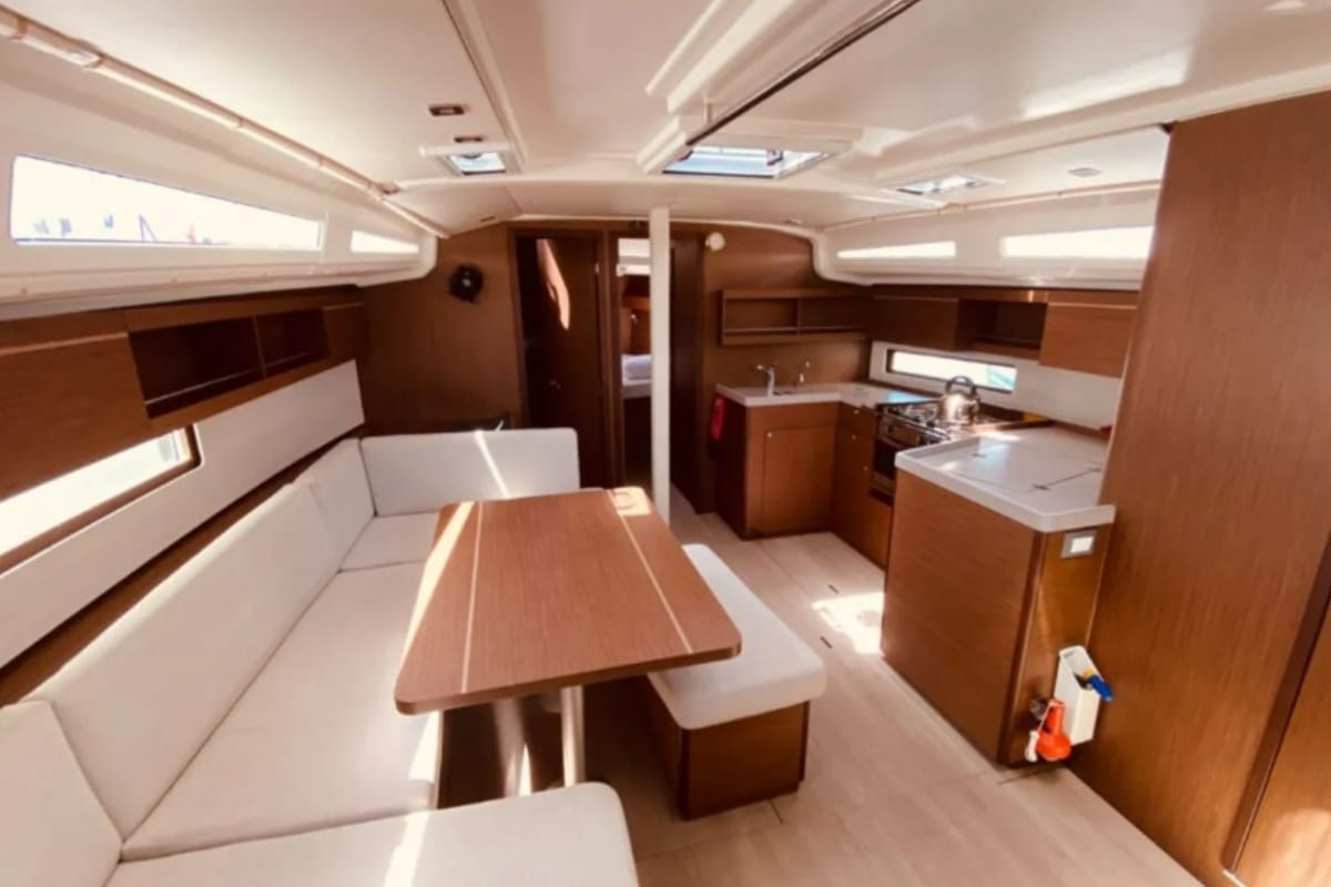 Salon of Yello, a Beneteau Oceanis 40.1 sailboat at Municipal Unit of Lefkada, Greece