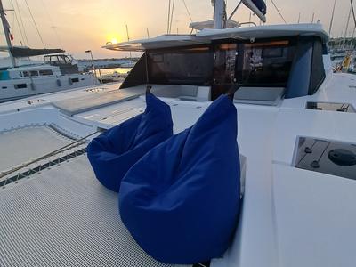 Deck of Trident, a Leopard 50 catamaran at Općina Sukošan, Croatia