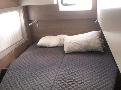 Cabin on KEEP CALM, a Bali 4.4 catamaran at Capo d'Orlando, Italy
