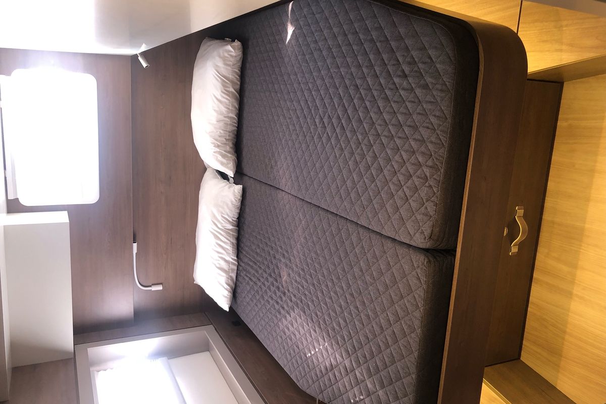 Cabin on KEEP CALM, a Bali 4.4 catamaran at Capo d'Orlando, Italy