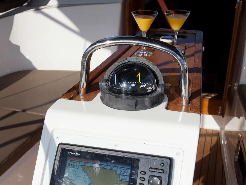 Cockpit of Gospoja, a Bavaria Cruiser 37 sailboat at Zadar, Croatia