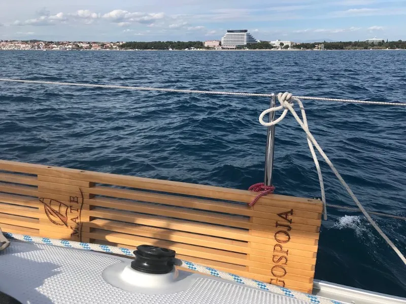 Deck of Gospoja, a Bavaria Cruiser 37 sailboat at Zadar, Croatia