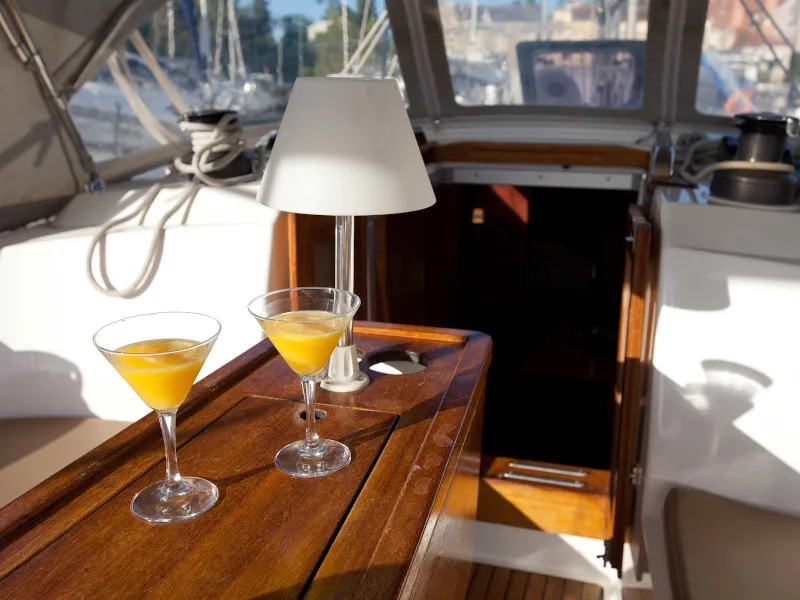 Cockpit of Gospoja, a Bavaria Cruiser 37 sailboat at Zadar, Croatia