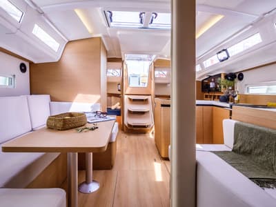 Salon of Konstantinos, a Jeanneau Sun Odyssey 410 sailboat at Preveza, Greece