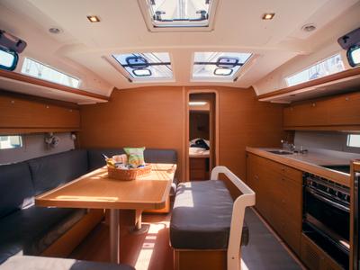 Galley of Nora, a Dufour 460 Grand Large sailboat at Olbia, Italy