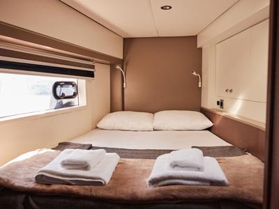 Cabin on Toddler, a Bali 4.2 catamaran at Marmaris, Turkey