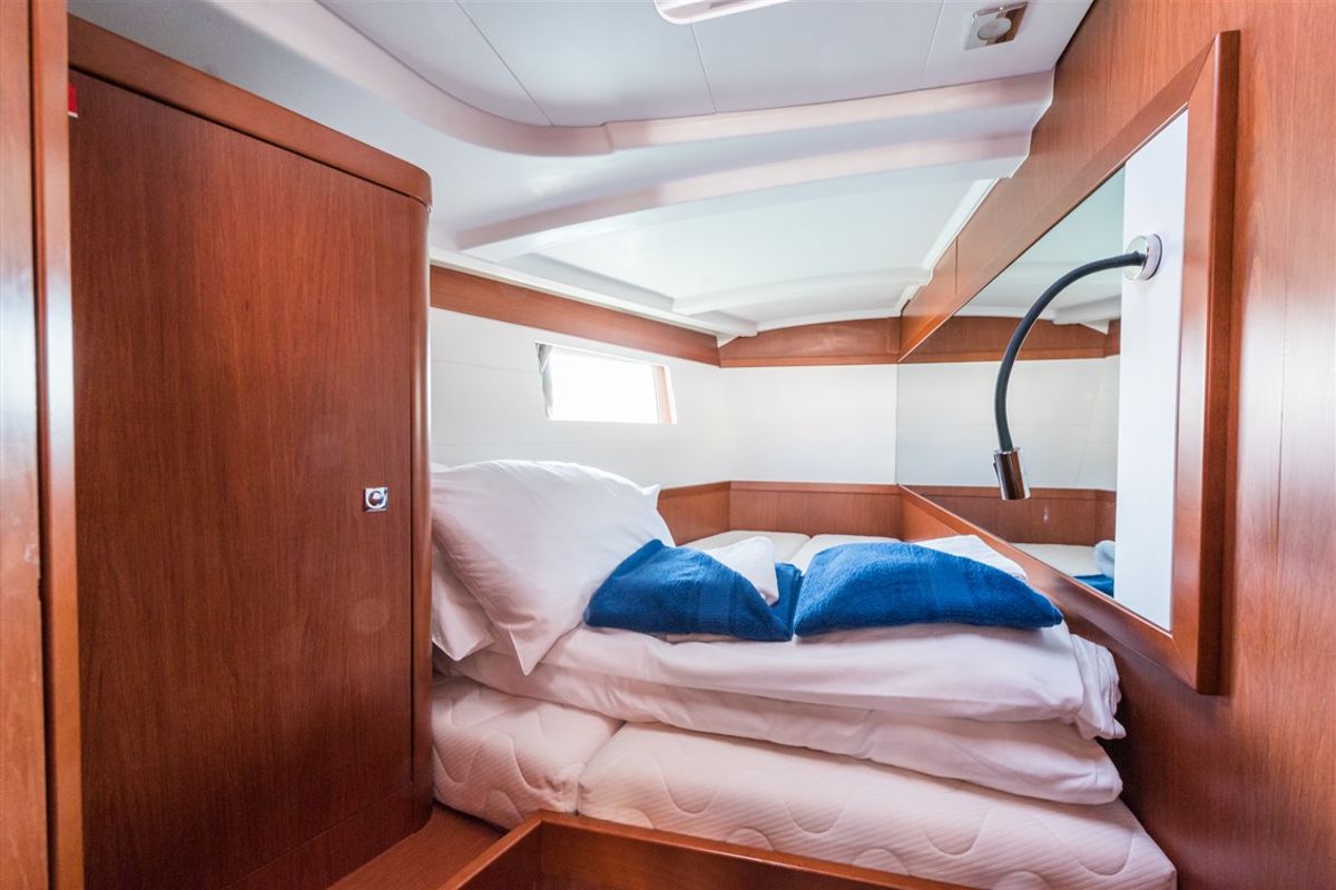 Cabin on Flou, a Beneteau Oceanis 48 sailboat at Split, Croatia