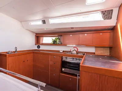 Galley of Flou, a Beneteau Oceanis 48 sailboat at Split, Croatia