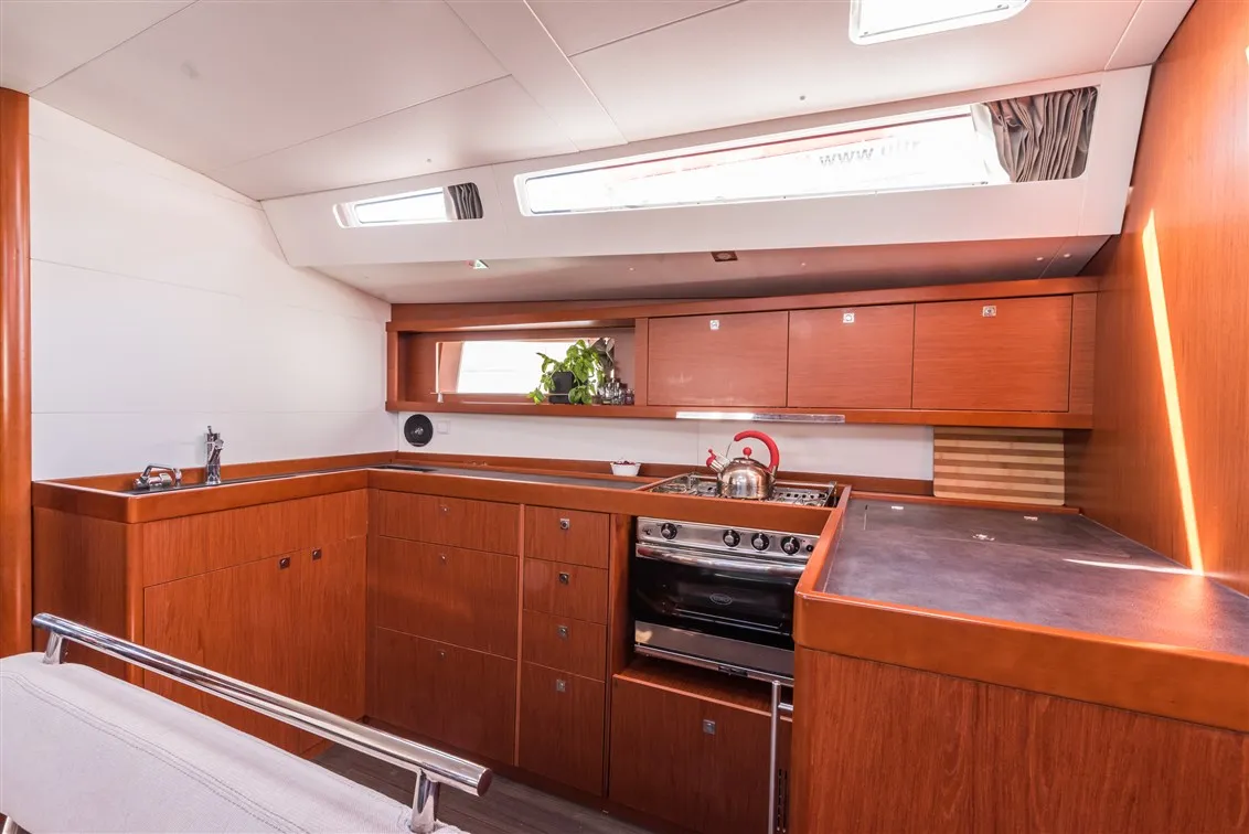 Galley of Flou, a Beneteau Oceanis 48 sailboat at Split, Croatia