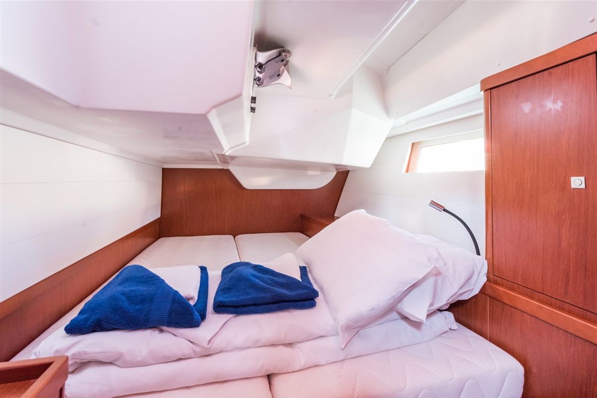 Cabin on Flou, a Beneteau Oceanis 48 sailboat at Split, Croatia