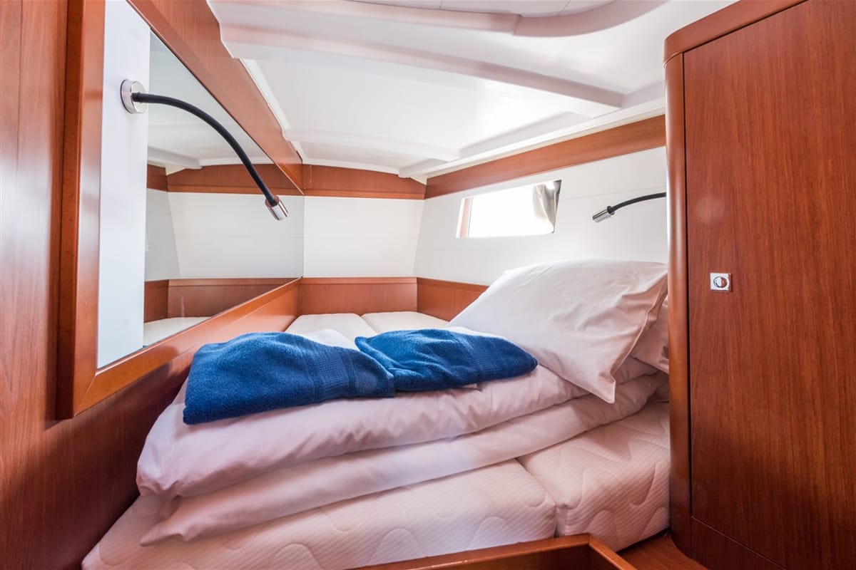 Cabin on Flou, a Beneteau Oceanis 48 sailboat at Split, Croatia