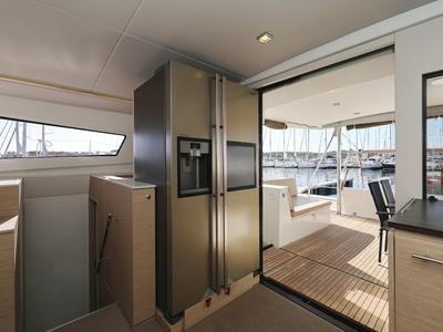 Salon of Rozi V, a Bali 4.5 catamaran at Općina Rogoznica, Croatia