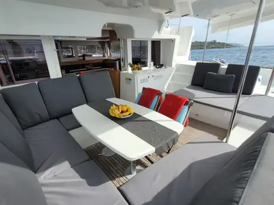 Deck of Butterfly, a Lagoon Lagoon 450 F - 4 + 2 cab. catamaran at Azam Marina, Tanzania