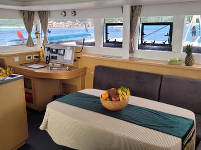 Salon of Butterfly, a Lagoon Lagoon 450 F - 4 + 2 cab. catamaran at Azam Marina, Tanzania