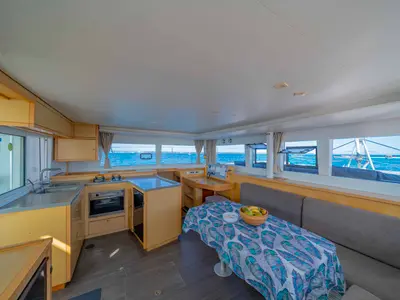 Galley of Butterfly, a Lagoon Lagoon 450 F - 4 + 2 cab. catamaran at Azam Marina, Tanzania