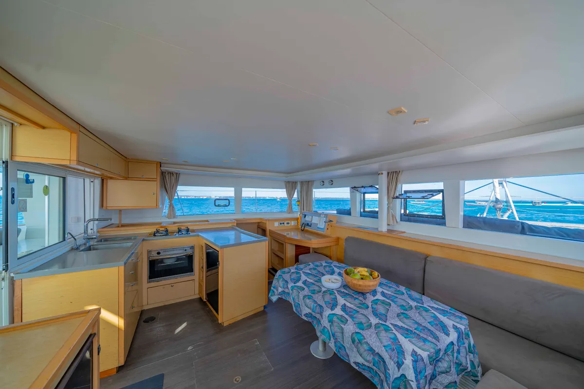 Galley of Butterfly, a Lagoon Lagoon 450 F - 4 + 2 cab. catamaran at Azam Marina, Tanzania