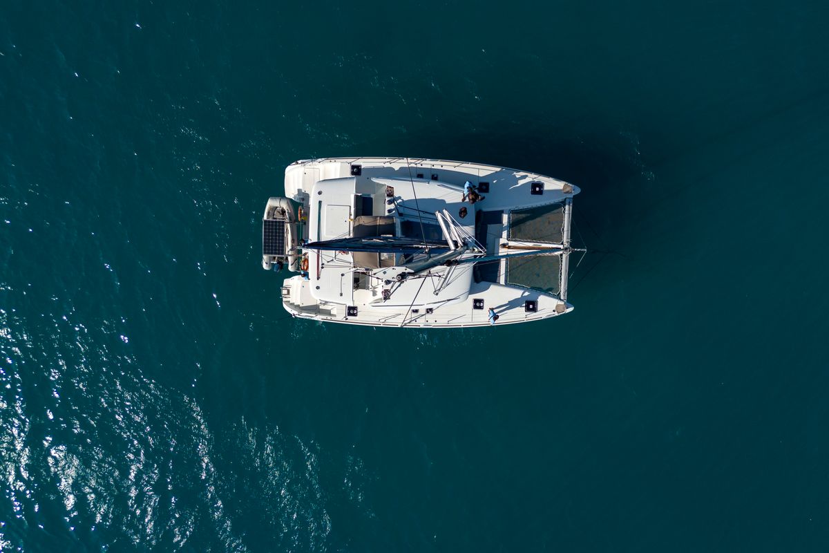 Exterior view of Butterfly, a Lagoon Lagoon 450 F - 4 + 2 cab. catamaran at Azam Marina, Tanzania