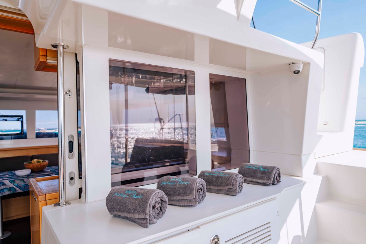 Deck of Butterfly, a Lagoon Lagoon 450 F - 4 + 2 cab. catamaran at Azam Marina, Tanzania