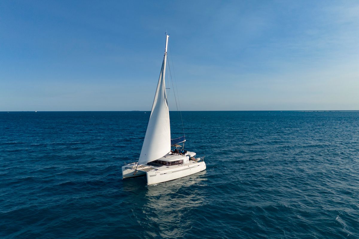 Exterior view of Butterfly, a Lagoon Lagoon 450 F - 4 + 2 cab. catamaran at Azam Marina, Tanzania