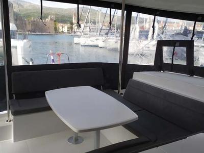 Deck of Twin Elli, a Lagoon 450 S catamaran at Grad Trogir, Croatia