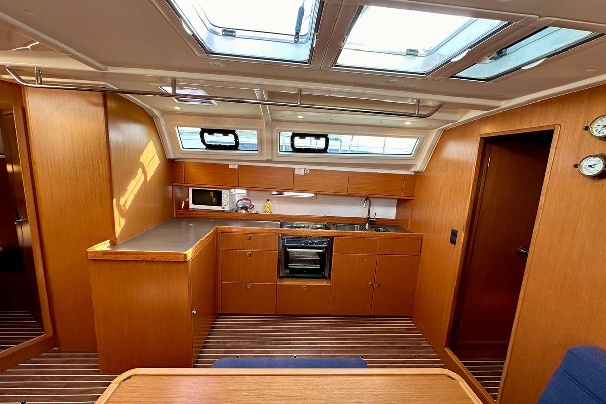 Galley of Rava, a Bavaria Cruiser 46 sailboat at Općina Sukošan, Croatia