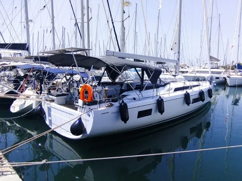 Exterior view of ESCAPE, a Beneteau Oceanis 51.1 sailboat at Athens, Greece