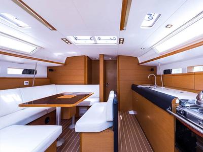 Galley of Kos 469.1, a Jeanneau Sun Odyssey 469 sailboat at Municipal Unit of Lefkada, Greece