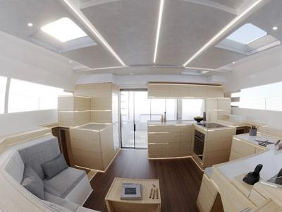 Galley of Kajsa Kavat, a Cervetti 44 catamaran at Primošten, Croatia