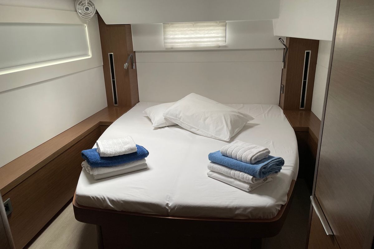 Cabin on Kleio, a Lagoon 46 catamaran at Volos Municipality, Greece