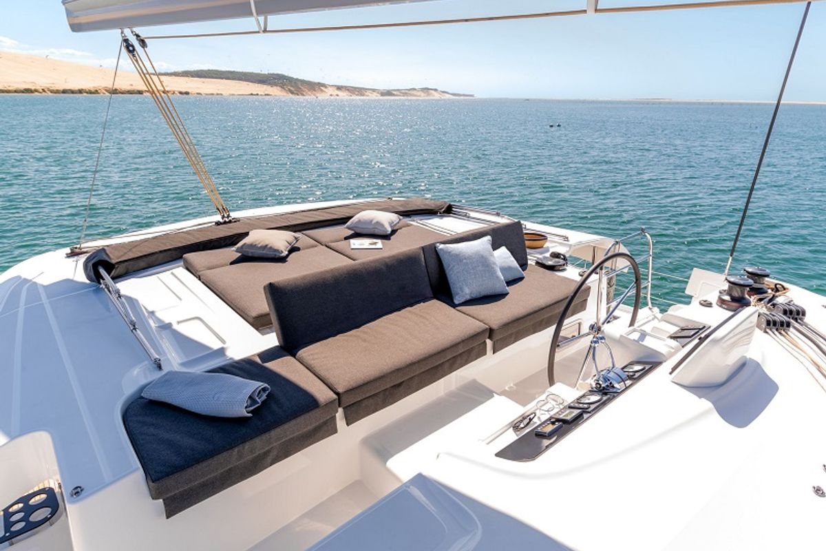Deck of Kleio, a Lagoon 46 catamaran at Volos Municipality, Greece
