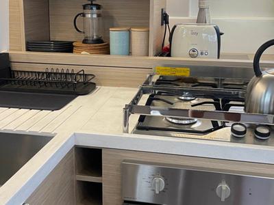 Galley of Aegeus, a Lagoon 51 catamaran at Piraeus, Greece