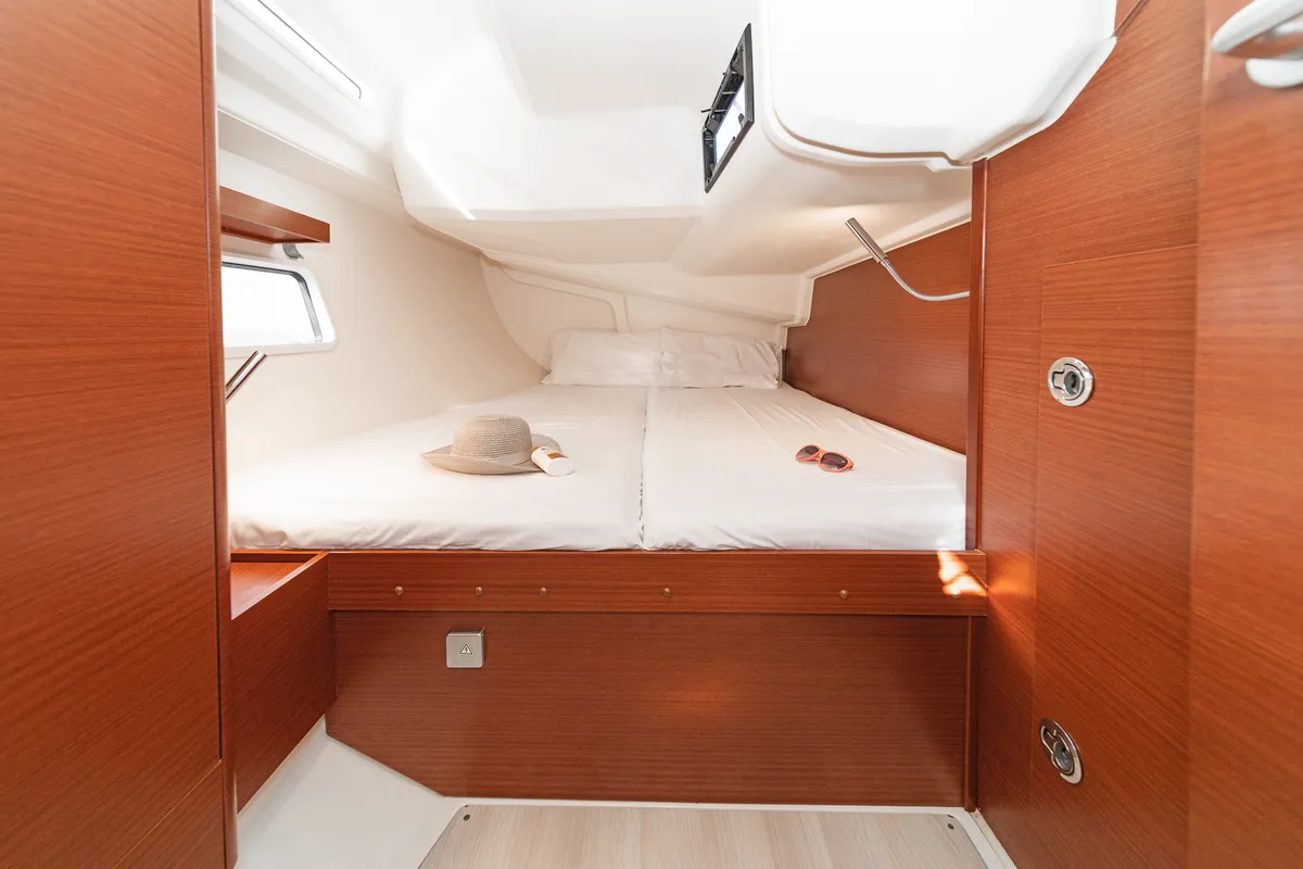 Cabin on Azur, a Hanse Yachts Hanse 418 sailboat at Lavreotiki Municipal Unit, Greece